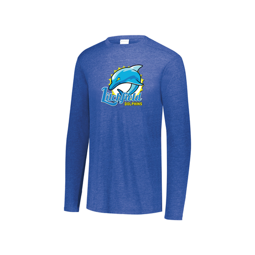 [FTLCUBRY-YS-LOGO1] Decker Youth Tri-Blend T-Shirt - Long Sleeve (Youth S, Royal, Logo 1)