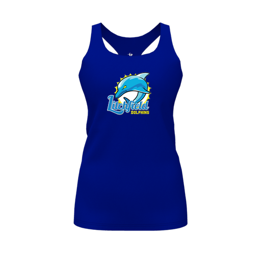 [FT0TRBRY-FYS-LOGO1] Decker Racerback Tank Top (Female Youth S, Royal, Logo 1)