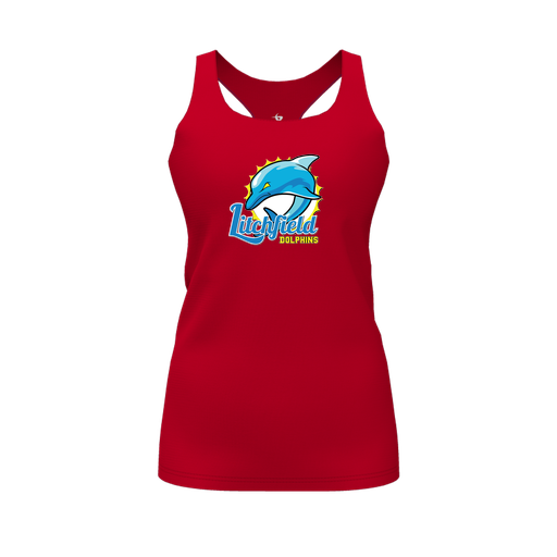 [FT0TRBRD-FYS-LOGO1] Decker Racerback Tank Top (Female Youth S, Red, Logo 1)