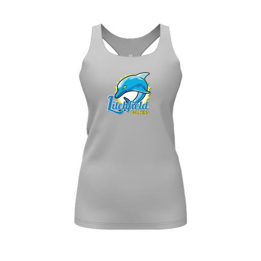 [FT0TRBGY-FYS-LOGO1] Decker Racerback Tank Top (Female Youth S, Gray, Logo 1)