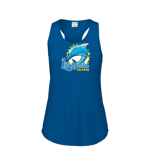 [3078.U55.S-LOGO1] Ladies Tri Blend Tank Top (Female Adult S, Royal, Logo 1)