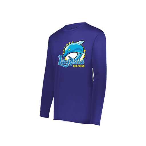 [222822.747.XS-LOGO1] Men's LS Smooth Sport Shirt (Adult XS, Purple, Logo 1)