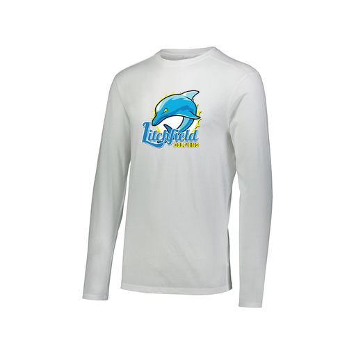 [FTLCUBWH-AXS-LOGO1] Decker Men's Tri-Blend T-Shirt - Long Sleeve (Adult XS, White, Logo 1)