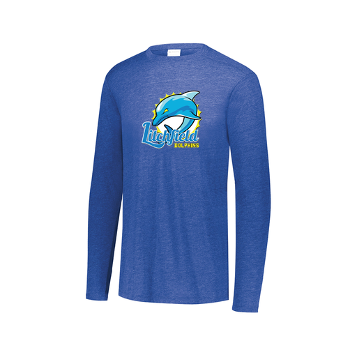 [FTLCUBRY-AXS-LOGO1] Decker Men's Tri-Blend T-Shirt - Long Sleeve (Adult XS, Royal, Logo 1)