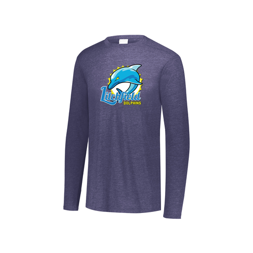 [FTLCUBNV-YS-LOGO1] Decker Youth Tri-Blend T-Shirt - Long Sleeve (Youth S, Navy, Logo 1)