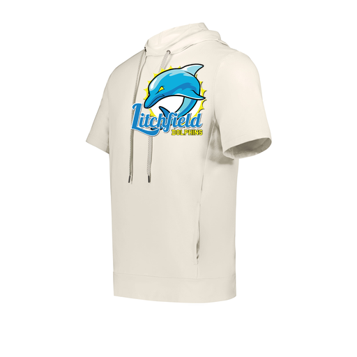 [222605-WHT-YS-LOGO1] YOUTH VENTURA SOFT KNIT SHORT SLEEVE HOODIE (Youth S, White, Logo 1)